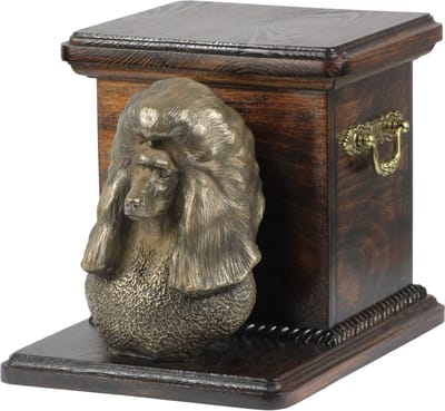 Elegante poedel urn met beeldje voor hondenas, uniek en stijlvol