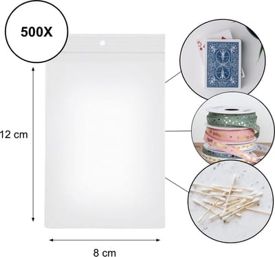 PD® - Gripzakjes - Gripzakjes 80 x 120 mm - 500 stuks - EXTRA STERK - Diamond painting zakjes - Grip zakjes 500 stuks - Transparant