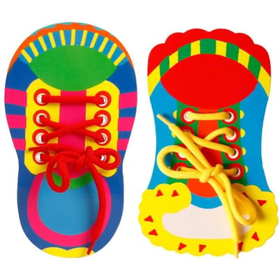Jouets d'Enseignement d'Enfilage de Lacets Apprendre à Faire ses Lacets Jouet Enfants Tout-Petits Jouet de Motricité Fine Jouets Éducatifs Précoces Garçon Fille