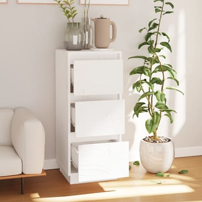 vidaXL - Dressoir - 32x34x75 - cm - massief - grenenhout - wit