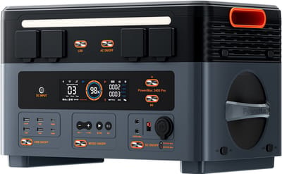 OSCAL PowerMax 2400 Pro Draagbaar Energiestation - 2400Wh LiFePO4 Uitbreidbare Zonnegenerator - Met 4 x AC-stopcontacten voor Reizen Kamperen