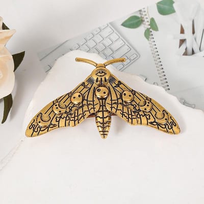 1 stuks Niche Retro Mot Haarclip, Insectenserie Veerclip, Veelzijdige Temperament Haarclip voor Dames, Bosstijl Literaire Haaraccessoires Size fits all