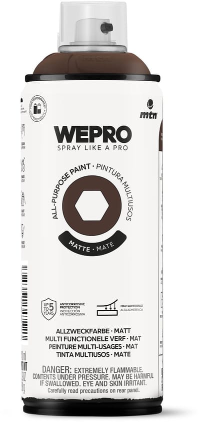 Spuitbus Bruin Cacoa Mat MTN WEPRO ALL-PURPOSE PAINT 400ML