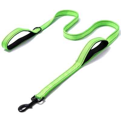 Laisses pour Chiens Voyage en Plein Air Chaîne d'Éducation Canine Laisse Robuste à Double Poignée Pour un Contrôle Accru Entraînement à la Sécurité Double Poignée (Green,XL-180cm) vert