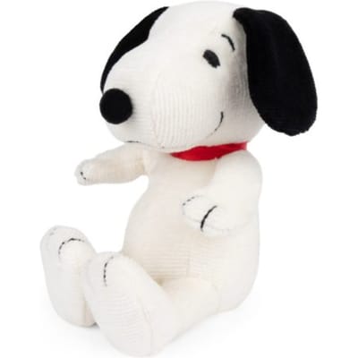 Snoopy corduroy knuffel in cadeaubox, formaat 17 cm, kleur creme