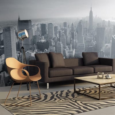 Fotobehang – Behangpapier - Fotobehang XXL - New York City skyline in zwart en wit 550x270 - Artgeist