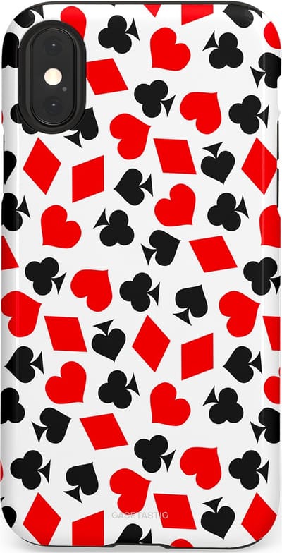Casetastic Hoesje Geschikt voor Apple iPhone X/Xs - Stijlvolle Beschermende Duo-layer Case - Harten spel