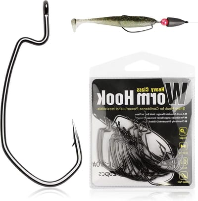 Offset Wormhaken - Vishaken Texas Rig - Vissen met Kunstaas - Extra Wide Gap Ontwerp - 100 Stuks - Zwart