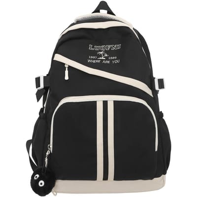 Rugzak Koreaanse Grote Capaciteit Student Schooltas Nieuwe Trendy Casual Mode Rugzak Without pendant white