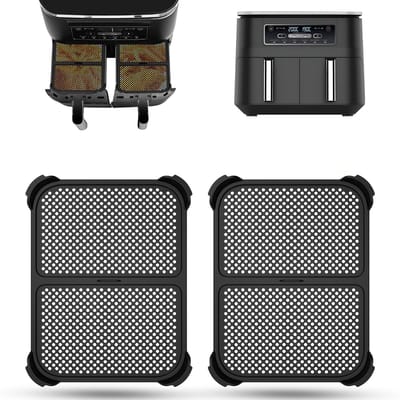 2 Stuks RVS & Siliconen, Hittebestendig, Vaatwasserbestendig, Optimale Luchtcirculatie-21*16*1.5CM