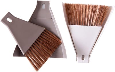 Mini Stoffer Set - Kleine Bezem - Bureau Schoonmaken - Handige Opslag - 15 x 17 cm - Diverse Kleuren