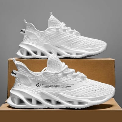 Nieuwe Zomer Casual Wandelschoenen Mode Ademende Hardloop Tennisschoenen Buitensporten Tennis 36 wit