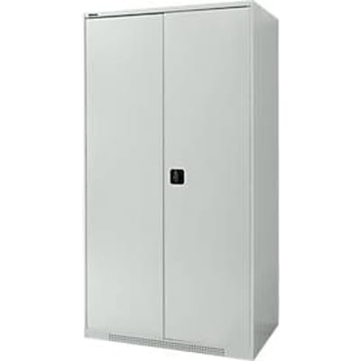 Schäfer Shop Genius dubbeldeurskast FS, staal, met ventilatieopeningen, B 1055 x D 620 x H 1950 mm, 5 OH, lichtgrijs/lichtgrijs, tot 500 kg