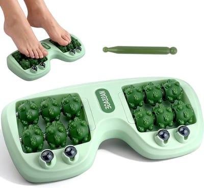 Draagbare voetmassageroller met acupressuur en acupunctuur, ideaal voor ontspanning en doorbloeding van voeten en benen (groen)
