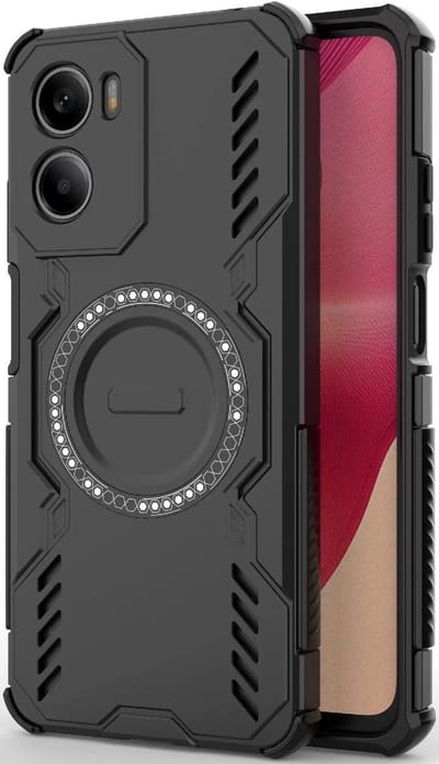 Hoesje geschikt voor Motorola Moto G05 / Moto E15 - Phonesta Shield Armor Back Cover - Geschikt voor MagSafe - Zwart