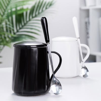 Tasse à café en céramique à motif spirale créatif Tasse à eau personnalisée pour couple Bureau Tasse à café Boîte cadeau Cadeau 301-400ml