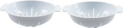 Stevig Kunststof vergiet wit 30 x 25 x 8 cm - 2x stuks - Laag model - Plastic vergieten keuken accessoires