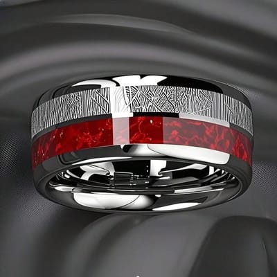 Mode 8MM Gehamerde Roestvrijstalen Ringen Voor Mannen Vrouwen Inleg Kleurrijke Pauwenoorschelp Ringen Mannen Bruiloft Feest Sieraden Cadeau 13 white