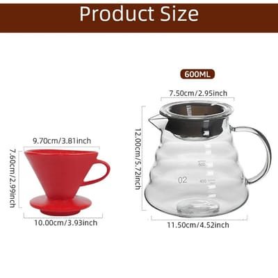 Koffiepot Set Sharing Pot Koffiefilterbeker Handzet Koffieset Herbruikbaar Koffiegerei Koffieserveerders Accessoires white
