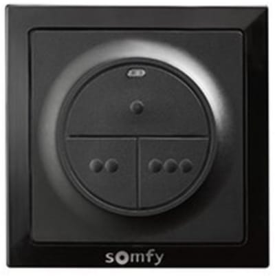Somfy Smoove io 3-kanaals wandzender - zwart - Somfy rolluikschakelaar