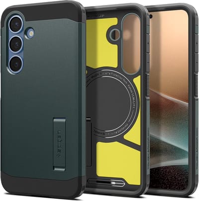 Spigen Geschikt voor Samsung Galaxy S25 - Tough Armor Magfit - Geschikt voor Mag Back Cover Hoesje - Groen