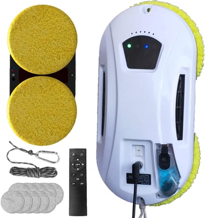 Robot Raamreiniger - Automatische Glasreiniger - Streeploos Ramen - Automatische Waterspray - 10 Doekjes - Wit