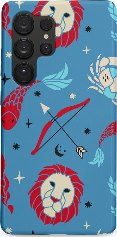 Casetastic hoesje geschikt voor Samsung Galaxy S25 Ultra - Dubbellaagse bescherming - Zodiac in verbinding - Fashion Case - Petrol Bordeaux Grijs