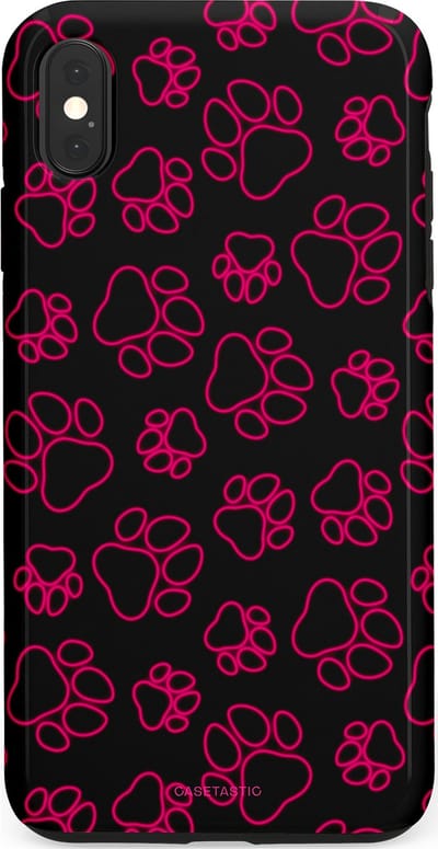 Casetastic Hoesje Geschikt voor Apple iPhone Xs Max - Stijlvolle Beschermende Duo-layer Case - Neon pootjes