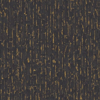 Strepen behang Profhome 786667-GU vliesbehang hardvinyl warmdruk in reliëf gestructureerd met metalen accenten en metalen accenten zwart antraciet goud 5,33 m2