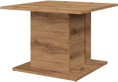 Salontafel Hout - Bijzettafel Woonkamer - Drankjes Plaatsen - Veel Opbergruimte - 55.5x55.5x40 cm - Eikenkleur