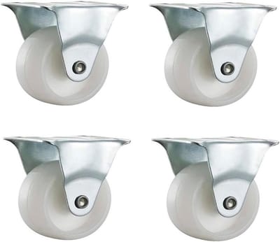 Set van 4 Zwenkwielen Nylon 40mm Met Montageplaat - Zware Kwaliteit Tot 100kg