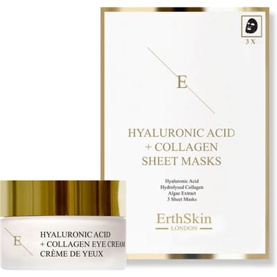 Hyaluronzuur & Kollageen Masker - 3 blaadjes + Hyaluronzuur + Kollageen Pro Age Oogcrème 30ml