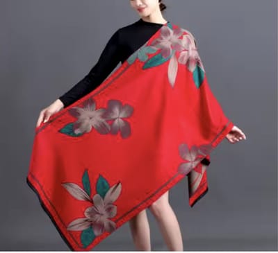 N3 Collecties Vrouwen Mode Dikke Warme Cashmere Zachte Elegante Sjaal-Rood