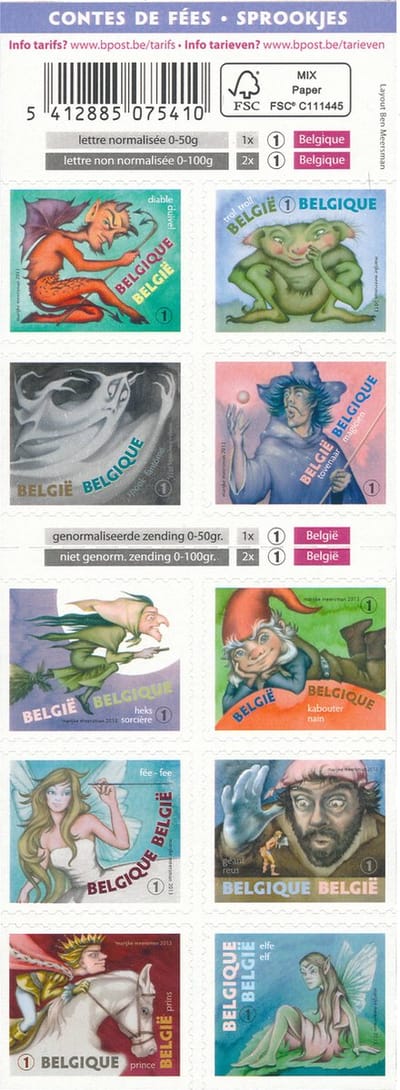 Bpost - 10 postzegels tarief 1 - Verzending België - Sprookjes