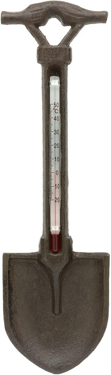 Tuinthermometer - Temperatuurmeter Buiten - Decoratief Ornament - Gietijzer Vorm - Verweerd