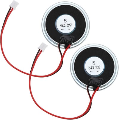 SnelShoppen - 2 Stuks Magnetische Luidsprekers 2W 8 Ohm Ronde Vorm 40mm Micro Interne Luidspreker met JST-PH2.0 Aansluiting en 108mm Draad