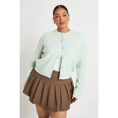 boohoo Dames PLUS GERIBBELD VEST MET KNOPEN | Verstandig | Maat: 46