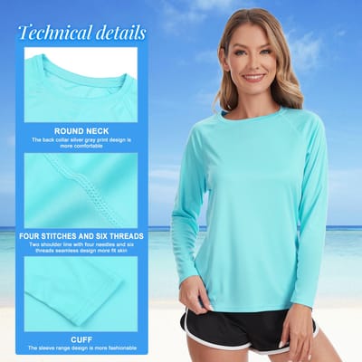 Dames Rash Guard Zwemshirt met Lange Mouwen Surfshirt Tops Badpak Groen M