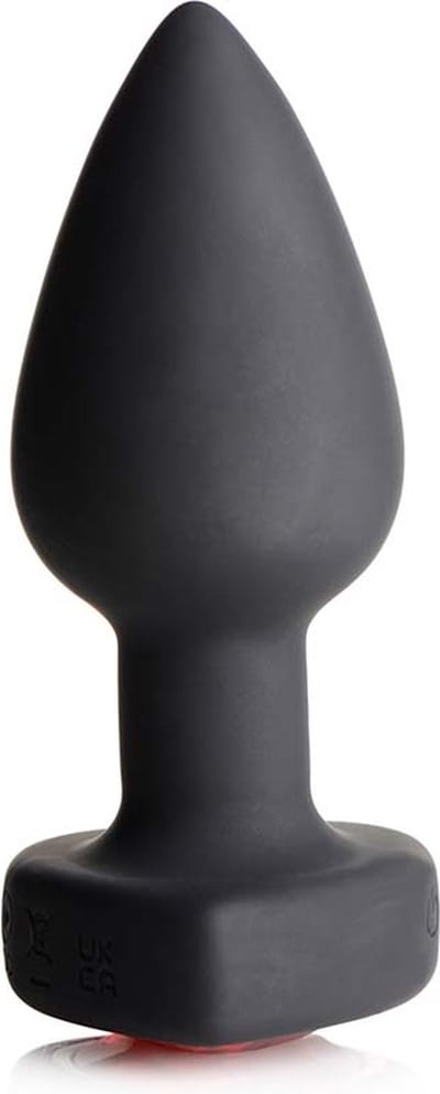 XR Brands Siliconen Vibrerende Rood Hart - Butt Plug met Afstandsbediening - Klein red
