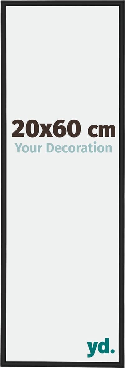 Your Decoration - Fotolijst 20x60 cm - Aluminium - Zwart Mat - New York