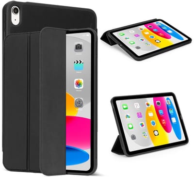 DECODED Siliconen Slim Case voor iPad 10e Generatie 10,9 Inch - iPad Hoes - Beschermhoes met Standfunctie, Auto Wake/Sleep, Apple Pencil Compatibel en Magneetsluiting - Zwart
