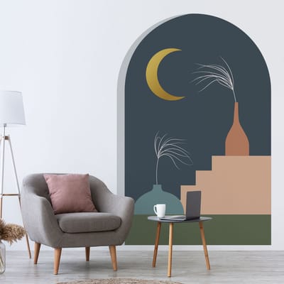 Vooraf gelijmd vliesbehang met gigantische muurschilderingen - PEACEFUL NIGHT ARK - 135x90cm