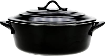 Cosy & Trendy Black Ovenschotel Met Deksel - Ovaal - 0L25 - 13 cm x 10 cm 5 cm