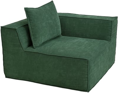 Hoekstuk/accessoire voor bank MCW-O54, loungestoel gestoffeerde stoel armleuning, stof/textiel (300 g/m²) 63 x 97 x 97 cm ~ groen