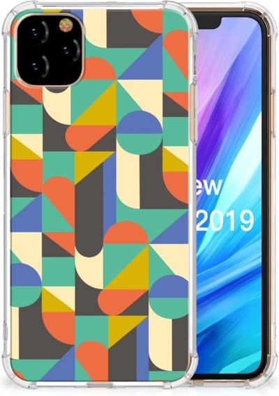 Apple iPhone 11 Pro Max Doorzichtige Silicone Hoesje Funky Retro