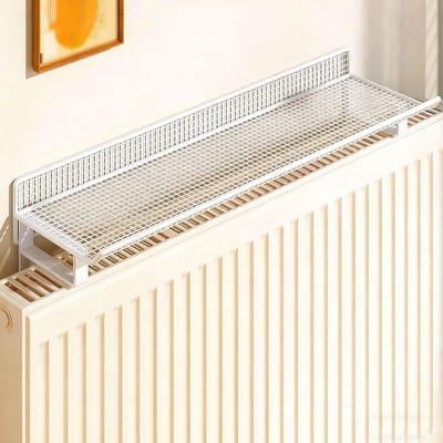 Metalen radiatorplank - Opbergrek - Ruimte organiseren - Boorvrije montage - 50 x 16 x 20 cm - Wit