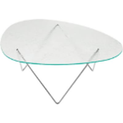 Gubi Pedrera salontafel - gestructureerd transparant Glas - chroom