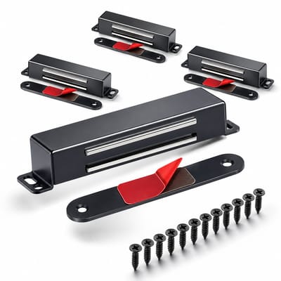 BOTC Magneetsnapper - 4 Stuks - Deurmagneet - Druksnapper - Magneet Deursluiter - Deursluiter - Zwart