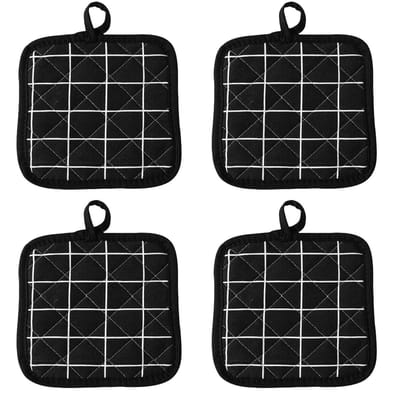 Dailygoods- Pannenlappen Hittebestendig - Pannenhouders - Multifunctioneel - Katoen - Antislip Handvat - 4 Stuks - Pothouders