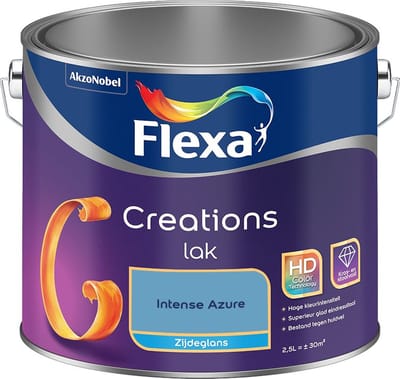 Flexa - Creations Lak Zijdeglans - Intense Azure - Mengverf - 2,5 L